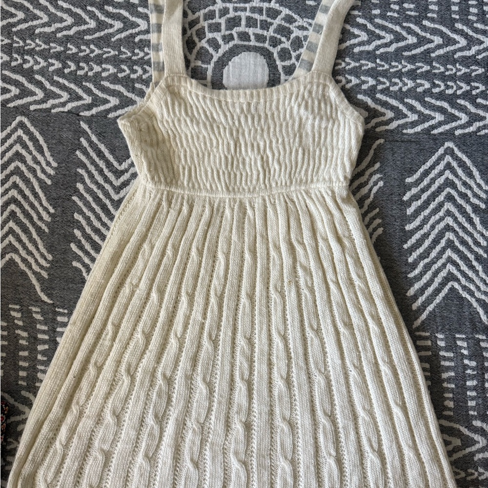 Cream Cable Knit top. Long